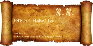 Mázi Mabella névjegykártya